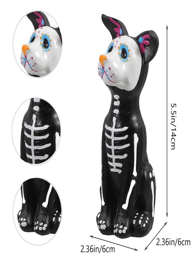 HEBYJO Day of The Dead Dog Figurine, Halloween Sugar Skulls Animal Statue Resin Skeleton Sculpture, Ofrenda Decorations for Altar Dog - Image 2